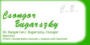 csongor bugarszky business card